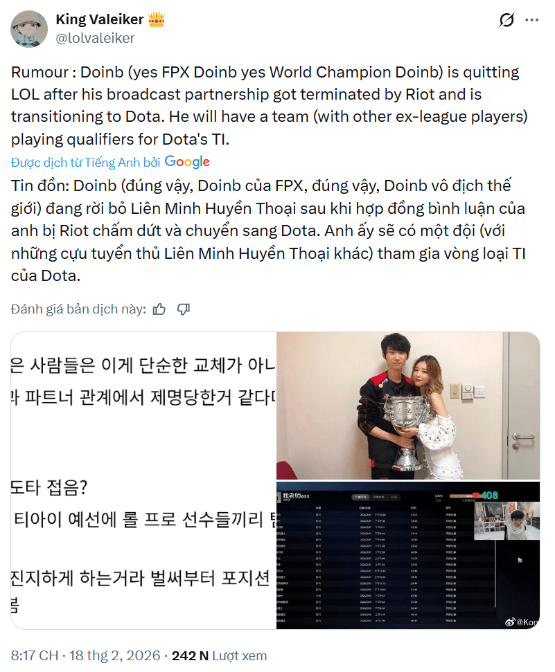 The former World Champion also plans to form a team for the TI qualifiers.