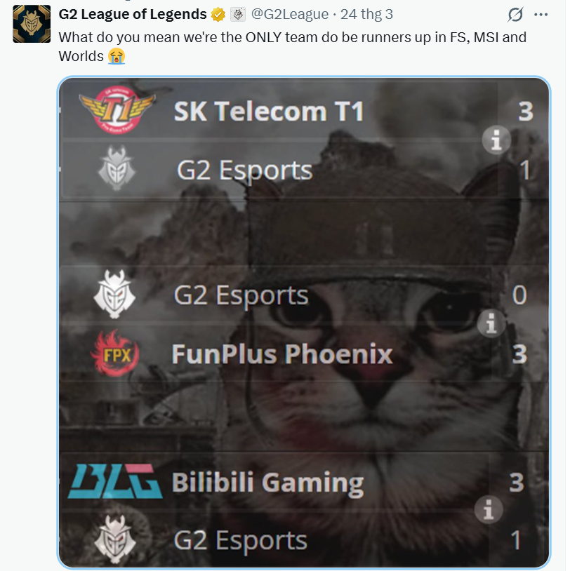 But they are also the first team to finish second in all international tournaments organized by Riot.