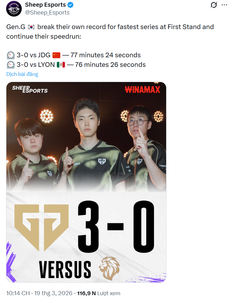 Gen.G finished 2 consecutive BO5s in just over an hour.
