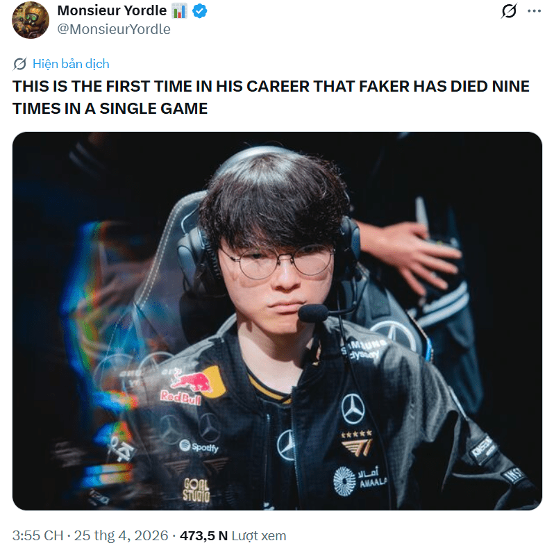 With his signature champion Azir, Faker fell 9 times in the match against BRO - the most in his career so far.