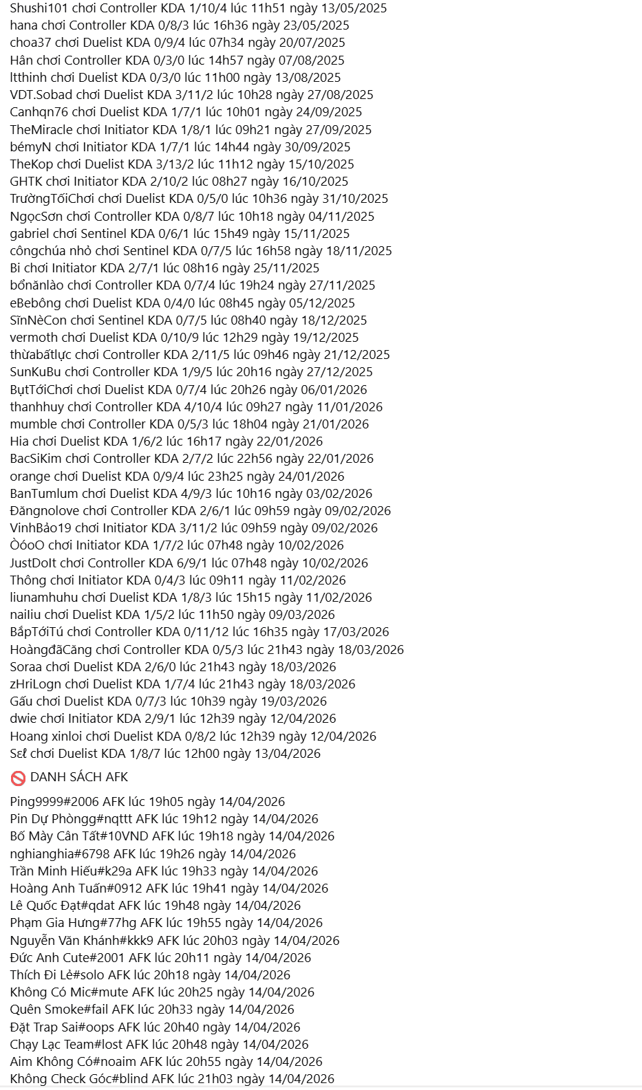 The list is very long.