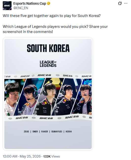 The official ENC 2026 X channel posted about the ZOFGK lineup.