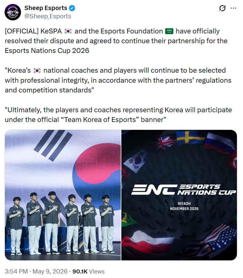ENC and KeSPA have reconciled.
