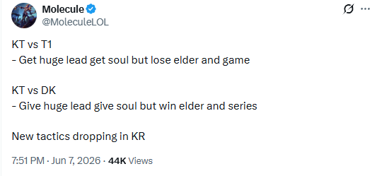 Community noticed similarities between T1 vs KT and DK vs KT matches.