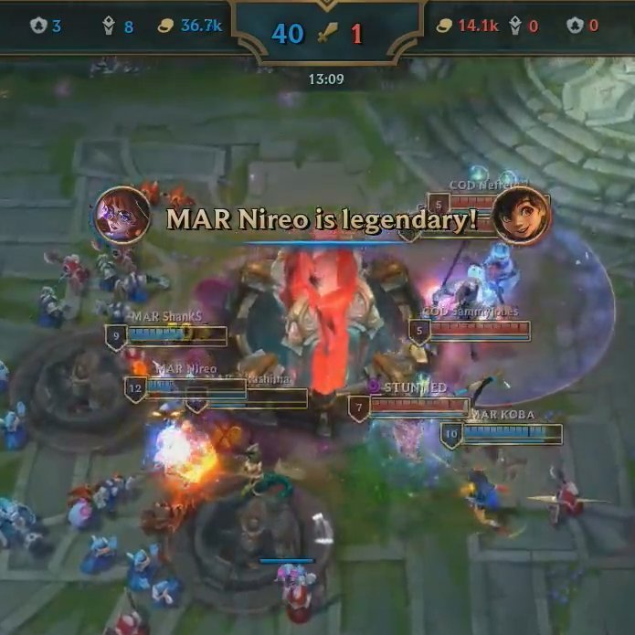The match lasted just over 13 minutes.